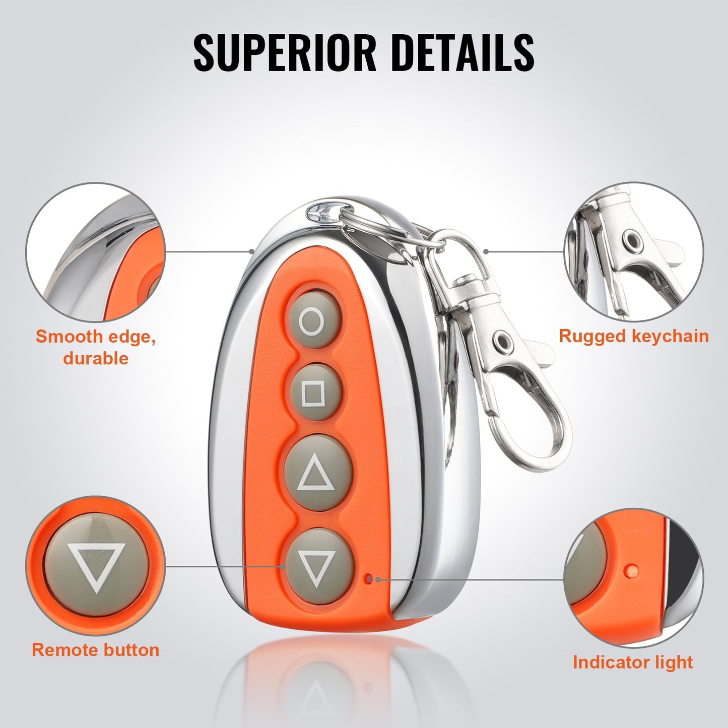 Sliding Gate Opener Remote, 131 ft Range, 4-Button Automatic Gate Opener Remote, Remotes for Garage Door Openers, Multi-Code Electric Rolling Driveway-Gate Closer Smart Key Security Kit