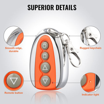 Sliding Gate Opener Remote, 131 ft Range, 4-Button Automatic Gate Opener Remote, Remotes for Garage Door Openers, Multi-Code Electric Rolling Driveway-Gate Closer Smart Key Security Kit