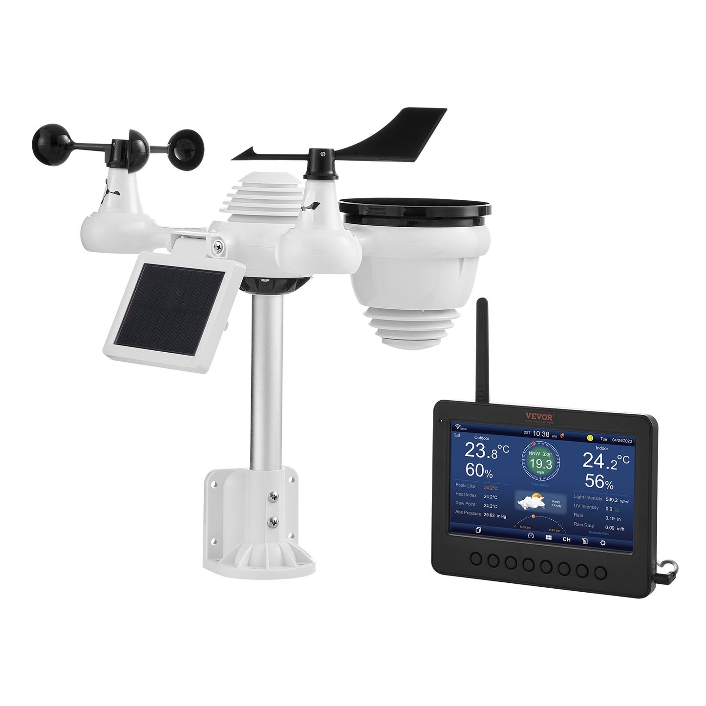 7-in-1 Wi-Fi Weather Station 7 in TFT Display Wireless Outdoor Sensor