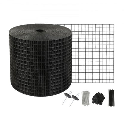6 inch x 100ft Solar Panel Bird Guard, Critter Guard Roll Kit with 60pcs Aluminum Alloy Fasteners, Solar Panel Guard with Rust-proof PVC Coating, 1/2 inch Wire Roll Mesh