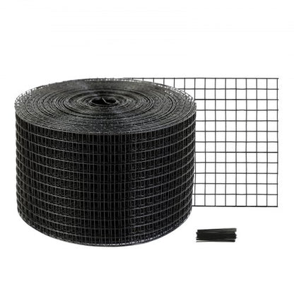 8 inch x 100ft Solar Panel Bird Guard, Critter Guard Roll Kit with Rust-proof PVC Coating, Solar Panel Guard with 50pcs Tire Wires, 1/2 inch Wire Roll Mesh