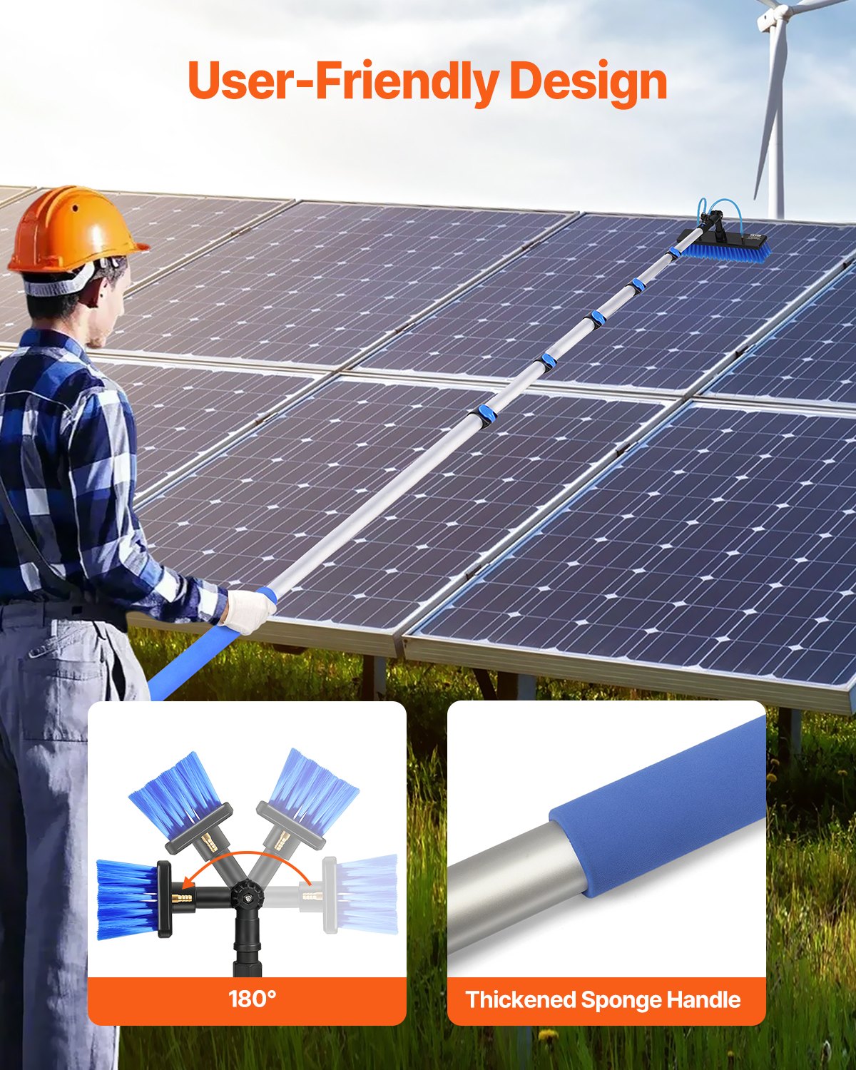 Water Fed Pole Kit 11m Solar Panel Cleaning Pole with Extendable Handle