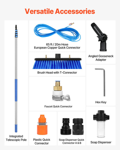 Water Fed Pole Kit 9m Solar Panel Cleaning Pole with Extendable Handle
