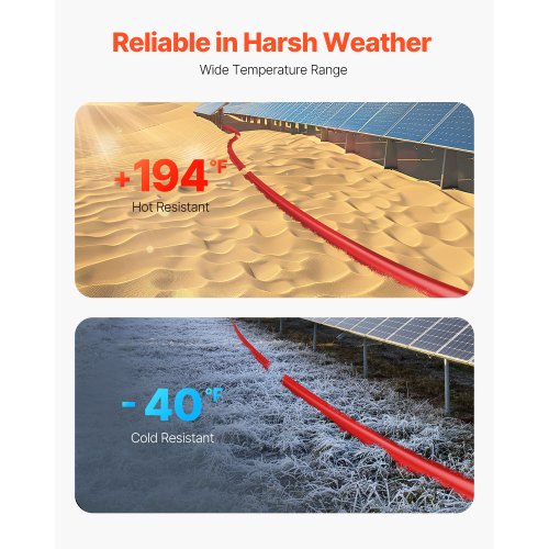 30,48 m/100 Fuß Solarpanel-Verlängerungskabel 10 AWG wasserdichtes PV 6 mm²-Kabel Rot | EU