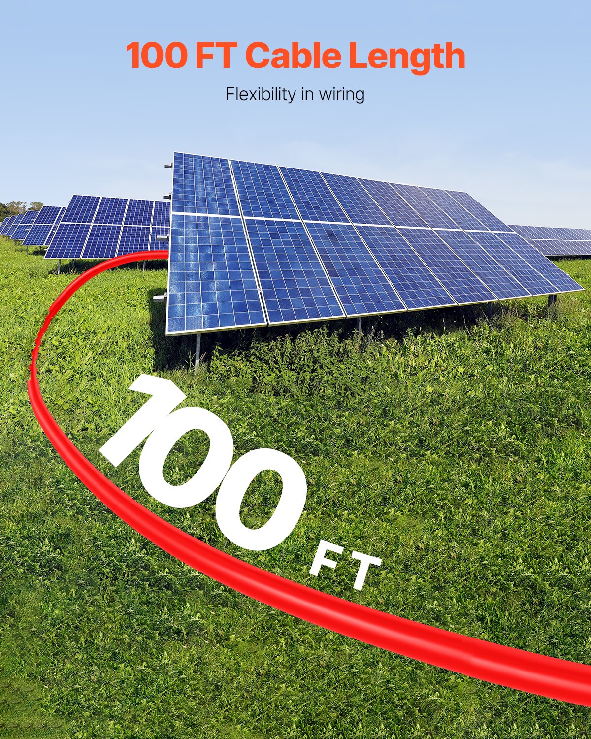 100FT Solarpanel-Verlängerungskabel, Buchsen- und Steckeranschlüsse 10AWG, 2er-Set