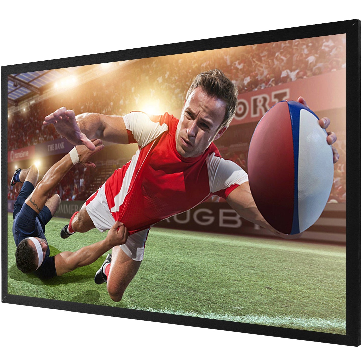 Projektionsleinwand mit 100 Zoll Diagonale, 16:9, 4K HD-Projektor, Aluminiumrahmen, tragbare Projektionsleinwand, Wandhalterung für Heimkino im Freien (100 Zoll)