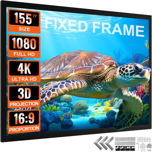 Big 155" Diagonal 16:9 HD Projector Screen Home Theater Outdoor Use