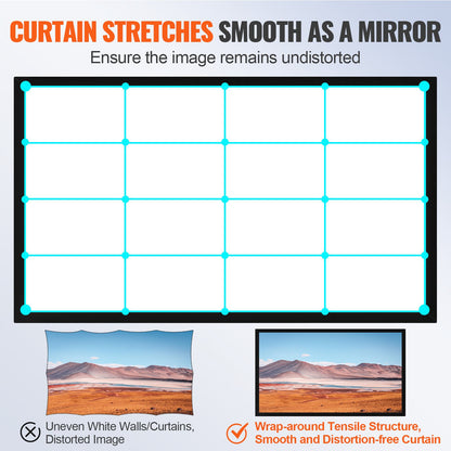 Big 155" Diagonal 16:9 HD Projector Screen Home Theater Outdoor Use