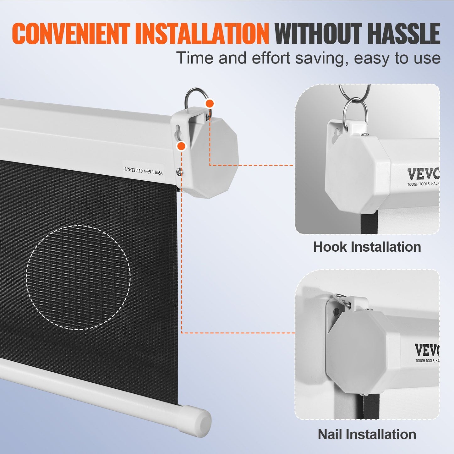 Manuell einziehbare Projektionsleinwand, 100 Zoll 16:9 4K 1080 HD einziehbare Projektionsleinwand, tragbare Projektionsleinwand mit automatischer Verriegelung, tragbare Projektionsfilmleinwand für das Heimbürokino