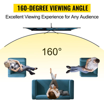 Tripod Projector Screen with Stand 90 inch 16:9 4K HD Projection Screen Stand Wrinkle-Free Height Adjustable Portable Screen for Projector Indoor & Outdoor for Movie, Home Cinema, Gaming, Office