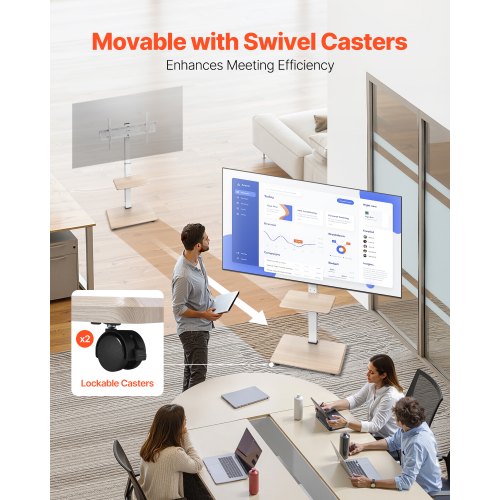 Rullande TV-stativ Mobil TV-vagn Rymmer upp till 36 kg för 32-70 tums skärmar |  EU