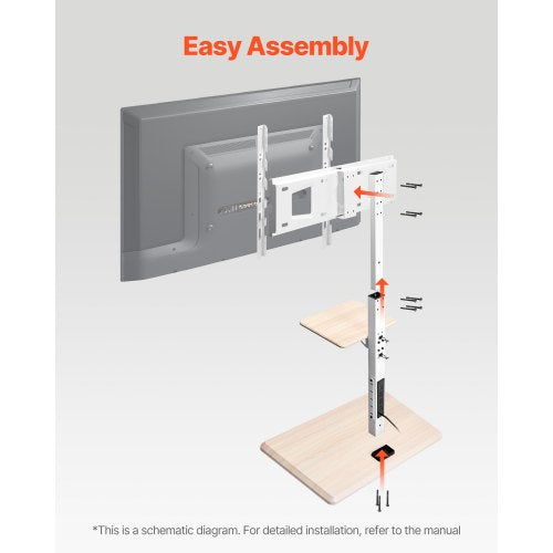 Rullande TV-stativ Mobil TV-vagn Rymmer upp till 36 kg för 32-70 tums skärmar |  EU