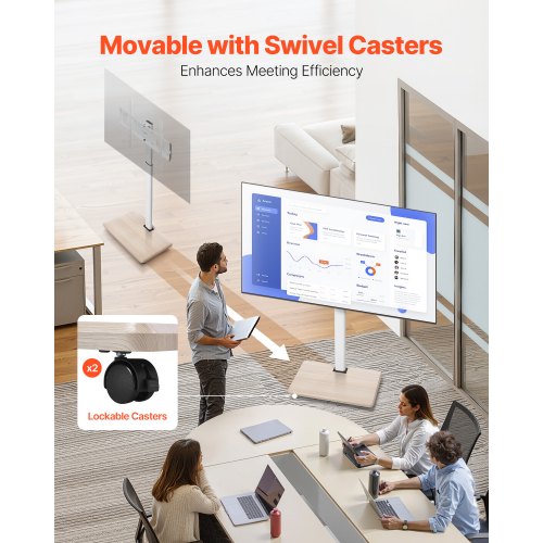 Rullande TV-stativ Mobil TV-vagn Rymmer upp till 49 kg för 32-70 tums skärmar |  EU