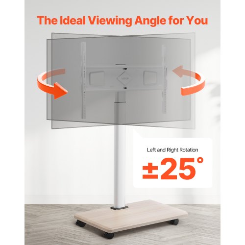 Rullande TV-stativ Mobil TV-vagn Rymmer upp till 49 kg för 32-70 tums skärmar |  EU