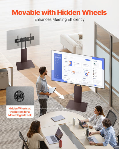 Universal TV Stand, Table Top TV Stand for 32-70 inch Screens, Swivel and Height Adjustable TV Mount Stand Holds up to 99 lbs with Power Strip, for Living Room, Bedroom, MAX VESA 600 x 400 mm