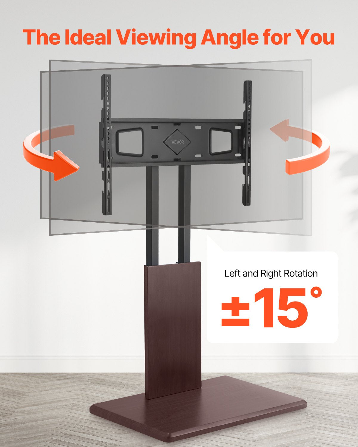 Universal TV Stand, Table Top TV Stand for 32-70 inch Screens, Swivel and Height Adjustable TV Mount Stand Holds up to 99 lbs with Power Strip, for Living Room, Bedroom, MAX VESA 600 x 400 mm