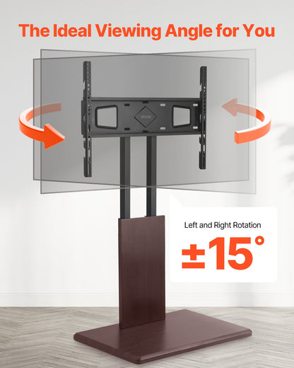 Universal TV Stand, Table Top TV Stand for 32-70 inch Screens, Swivel and Height Adjustable TV Mount Stand Holds up to 99 lbs with Power Strip, for Living Room, Bedroom, MAX VESA 600 x 400 mm