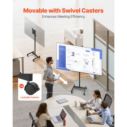 Rollender TV-Ständer Mobiler TV-Wagen Hält bis zu 20 kg für 17-55 Zoll Bildschirme | EU