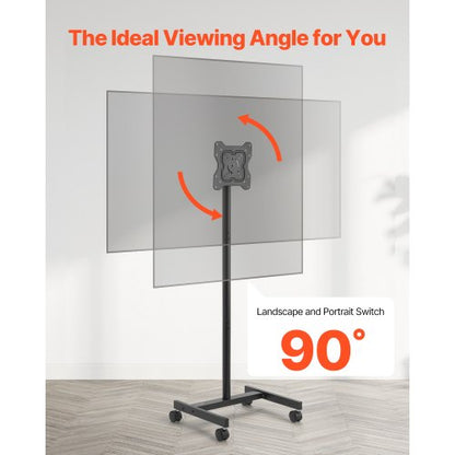 Rollender TV-Ständer Mobiler TV-Wagen Hält bis zu 20 kg für 17-55 Zoll Bildschirme | EU