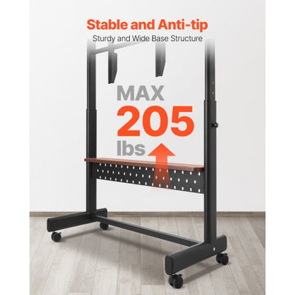 Rullande TV-stativ Mobil TV-vagn Rymmer upp till 90 kg för 55-100 tums TV-apparater |  EU