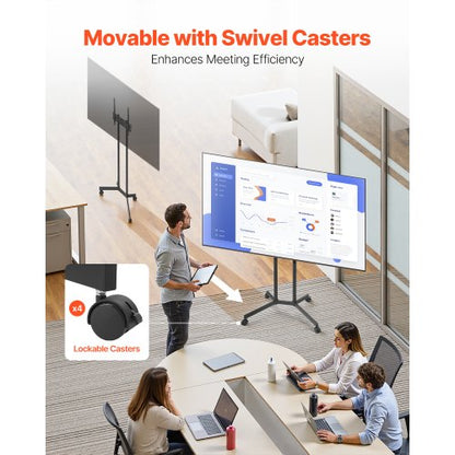 Rollender TV-Ständer Mobiler TV-Wagen Hält bis zu 36 kg für 32-65 Zoll Bildschirme | EU