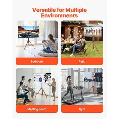 TV stand with stand and wooden legs, supports up to 99 kg for 40-65 inch screens | EU