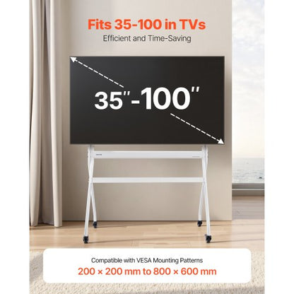 Rolling TV Stand Mobile TV Cart Holds up to 84 kg for 35-100 inch screens | EU