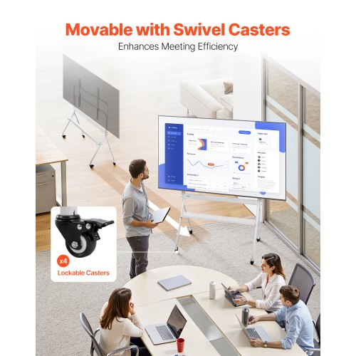 Rolling TV Stand Mobile TV Cart Holds up to 84 kg for 35-100 inch screens | EU