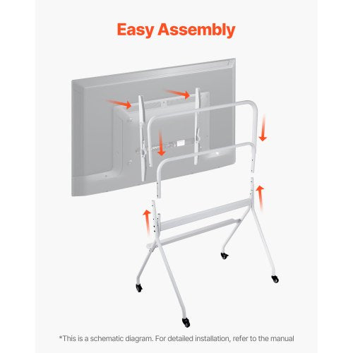 Rolling TV Stand Mobile TV Cart Holds up to 84 kg for 35-100 inch screens | EU