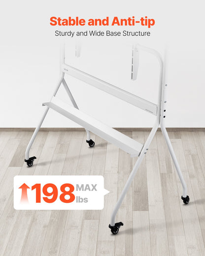 Rolling TV Stand, Mobile TV Cart for 35-100 Inch LED/LCD/OLED Flat/Curved TVs, Portable Monitor Stand with Wheels Hold up to 198 lbs for Living Room, Bedroom, Office, Outdoor, Max VESA 800x600mm