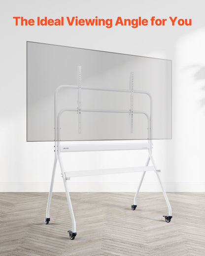 Rolling TV Stand, Mobile TV Cart for 35-100 Inch LED/LCD/OLED Flat/Curved TVs, Portable Monitor Stand with Wheels Hold up to 198 lbs for Living Room, Bedroom, Office, Outdoor, Max VESA 800x600mm
