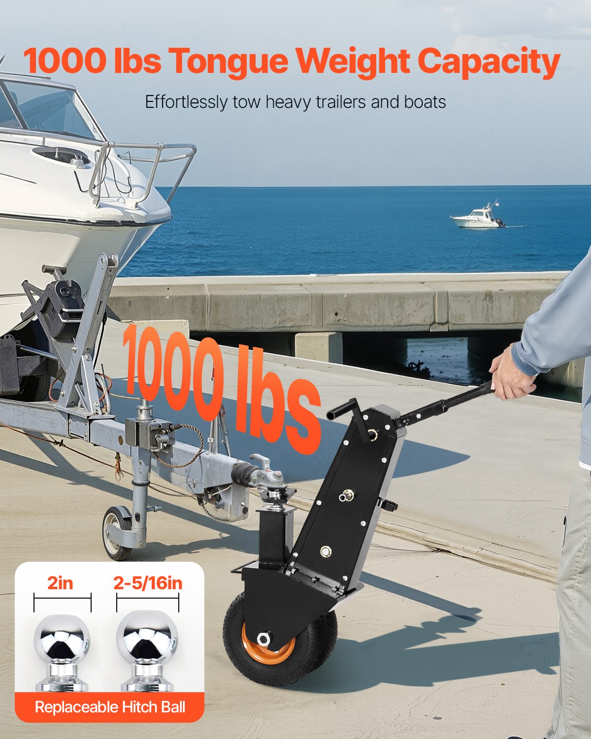 Anhängerwagen, 1000 Pfund Tragkraft, Anhängertransportwagen, 2 und 2-5/16 Zoll Kugeln