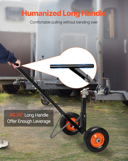 600lbs Trailer Dolly 16.5 and 22 Adjustable Height 1-7/8 in Bulletproof Tires