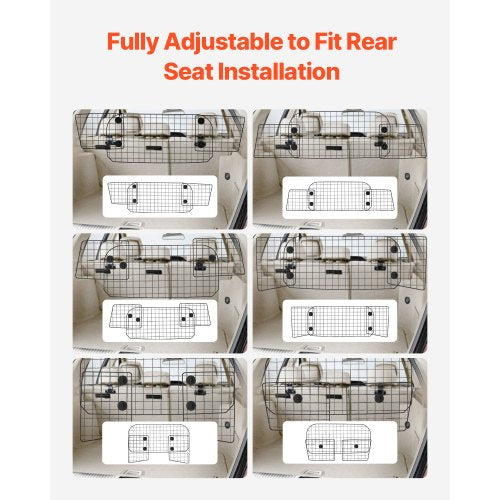 Hunde-Autobarriere 38"-66,3" Verstellbares Haustier-Trenntor für den Laderaum | EU