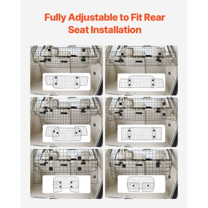 Hunde-Autobarriere 38"-66,3" Verstellbares Haustier-Trenntor für den Laderaum | EU