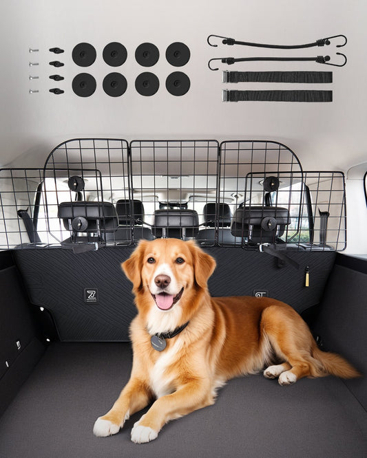 Dog Car Barrier 38.5"-61.6" Adjustable Pet Divider for Cargo Space