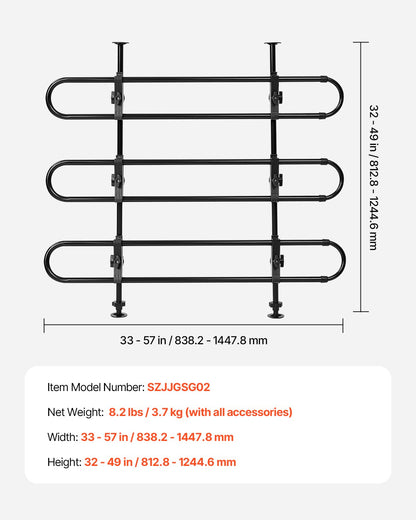 Dog Car Barrier Metal Adjustable Pet Barrier Universal-Fit Pet Divider
