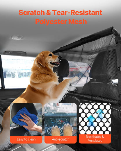 Dog Car Barrier 56" Wide Front Seats Installation Car Divider for SUVs