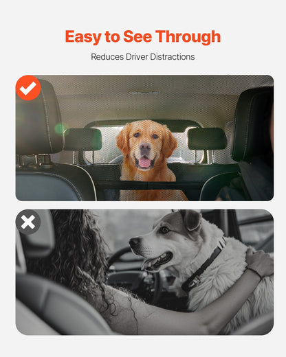 Dog Car Barrier 56" Wide Front Seats Installation Car Divider for SUVs