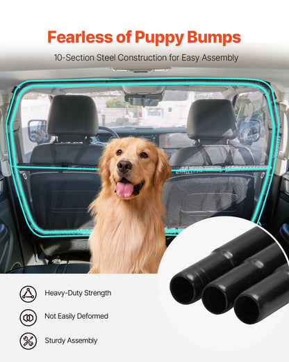Dog Car Barrier 56" Wide Front Seats Installation Car Divider for SUVs