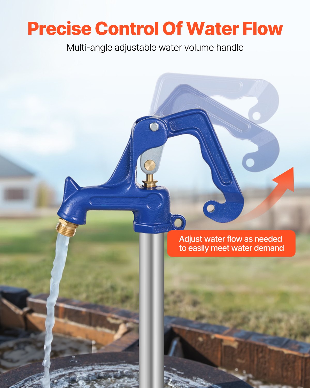 Frost Free Outdoor Faucet, Freeze Proof Yard Hydrant Complete Head Assembly, with 1" NPT Galvanized Pipe Thread & 3/4" Hose Connection for Yard, Garden, Pasture Irrigation (Pipe Not Included)