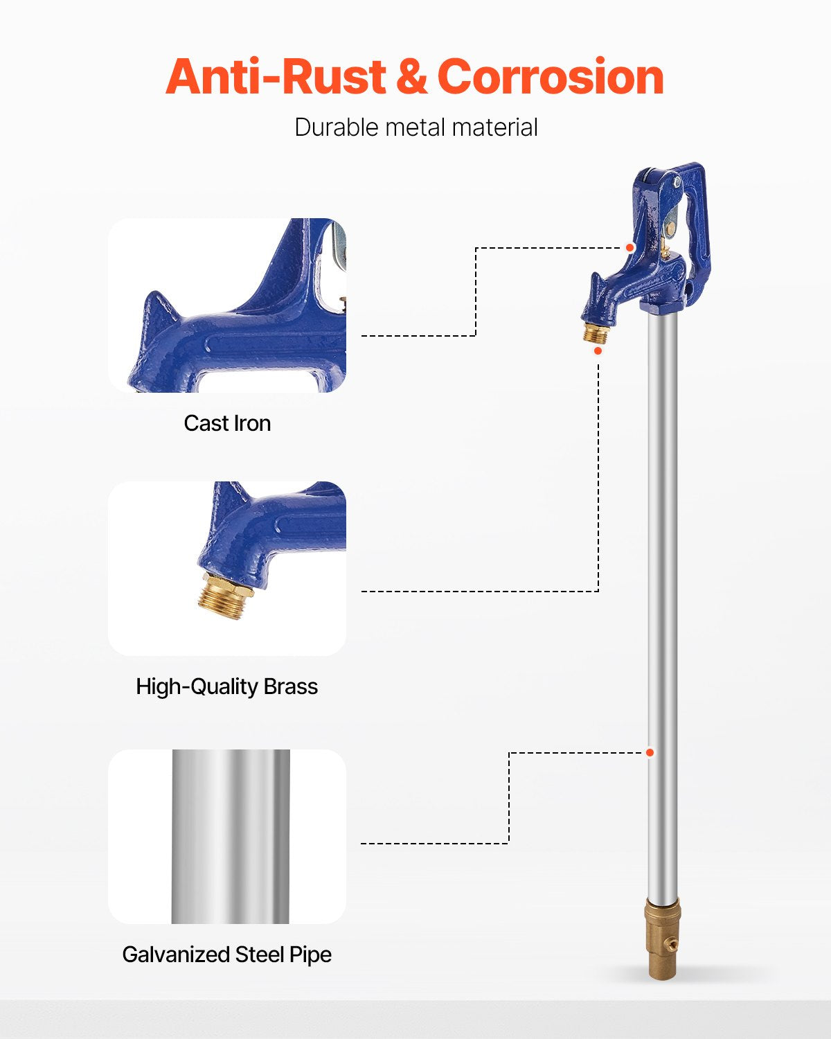 Frost Proof Yard Hydrant 51'' Length 24" Bury Deep Heavy Duty Cast Iron