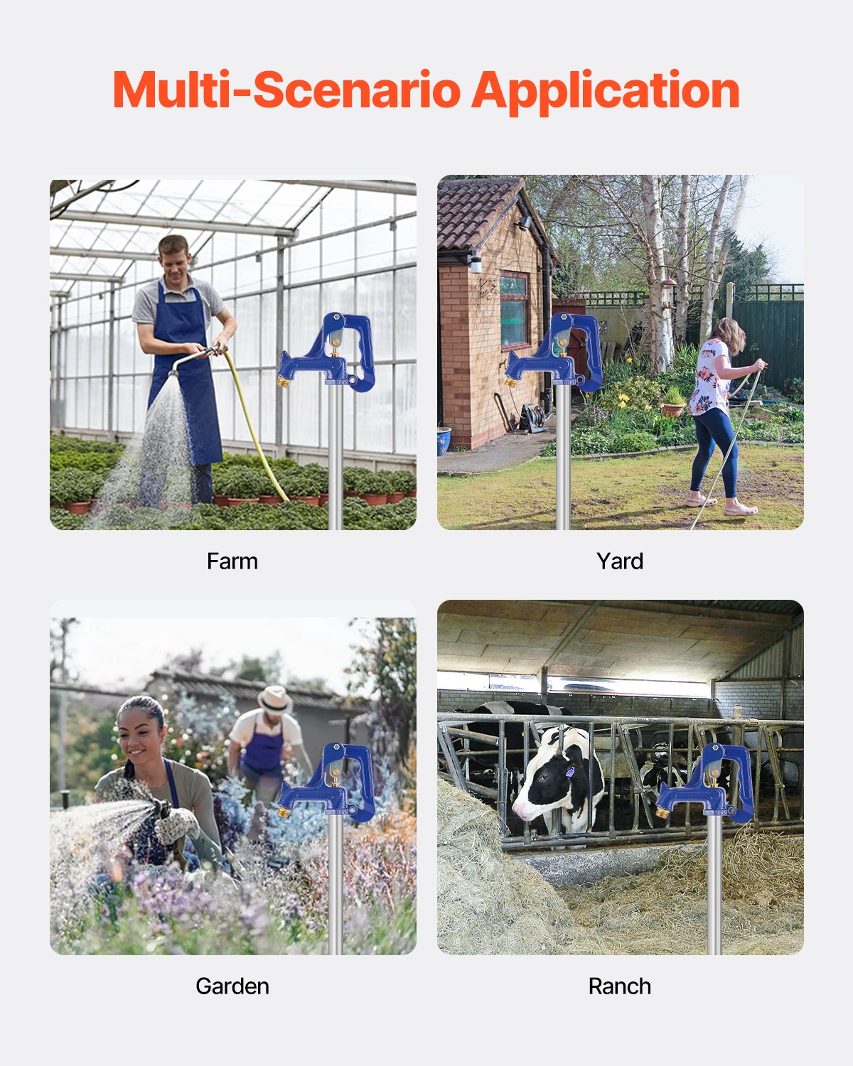 Frost-Free Outdoor Faucet Freeze-Proof Yard Hydrant Replacement Head Blue