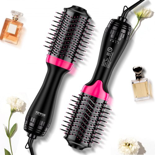Hair Blow Dryer Brush, 4 in 1 Ionic Hair Dryer and Styler Volumizer with 2.56" Ceramic Coating Oval Barrel & 3 Heat Settings, Professional Hot Air Styling Brush for Straightening Drying Curling