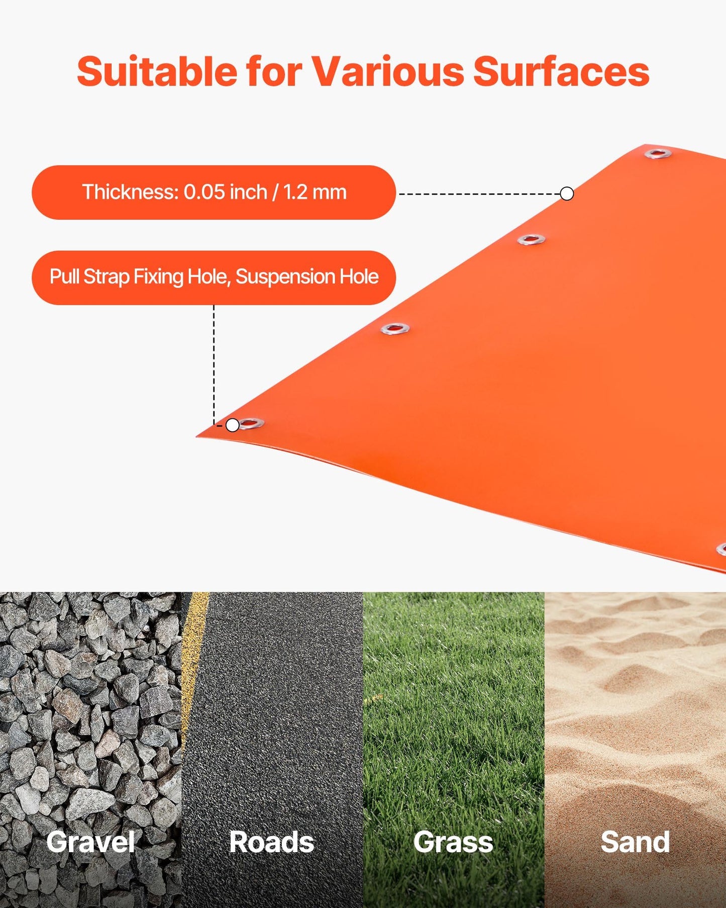 Deer Drag Sled, 72.8 x 22.8 in, 550lbs Heavy Duty Yard Utility Sled, Tear-Resistant PE Drag Glider Mat with Ropes & Handle, Thickened Game Hauler for Firewood Ice Fishing Hauling Hunting