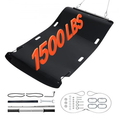 Yard Drag Sled, 90 x 46 in, 1500lbs Heavy Duty Utility Sled, HDPE Drag Glider with Ropes & Pull Cables, Hand & Vehicle Use Game Hauler for Firewood Ice Fishing, Compatible with ATVs UTVs Tractors