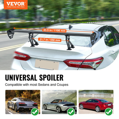 Universal Heckspoiler GT Stil Einstellbare Stamm Flügel Auto Racing 43.3''