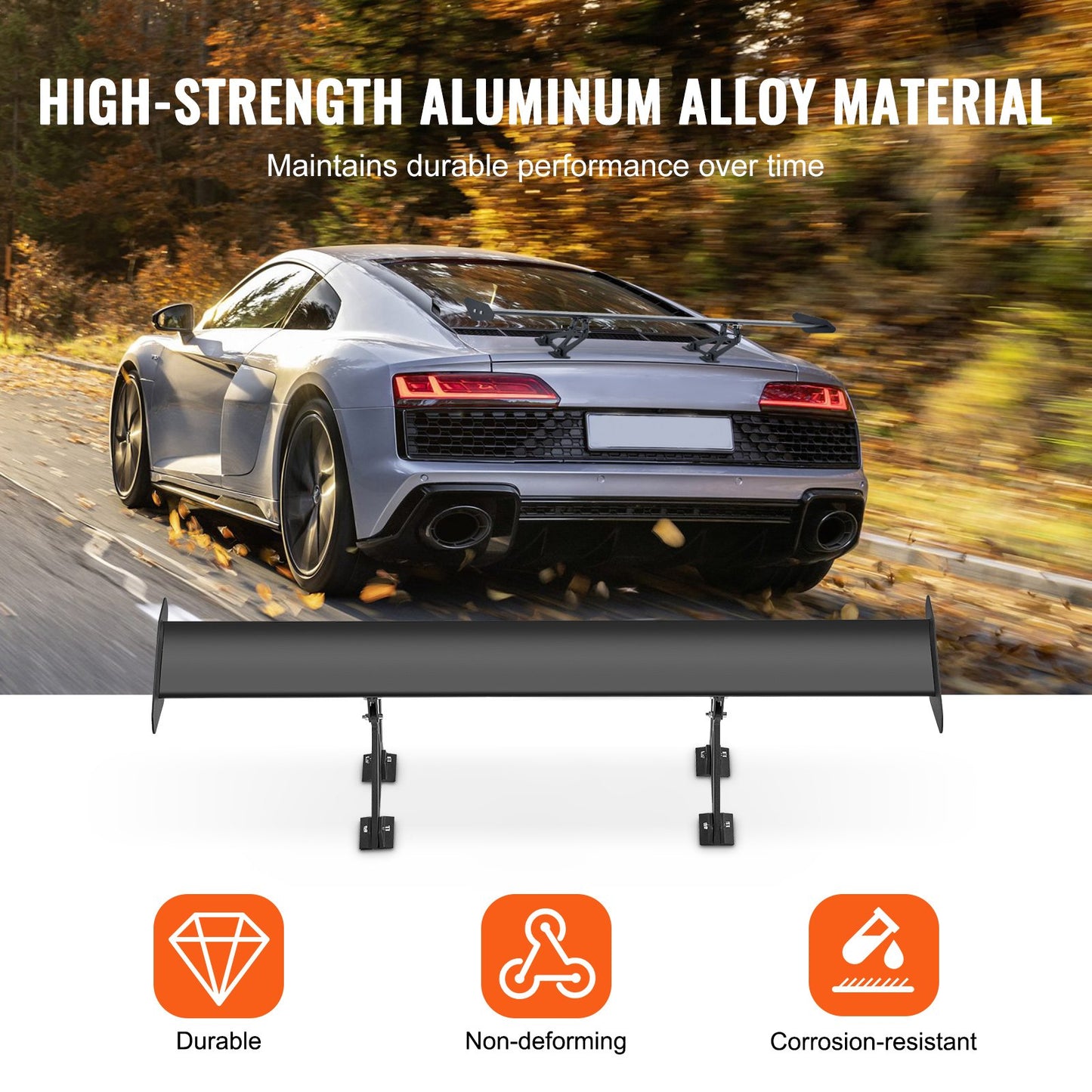 Universal Heckspoiler GT Stil Einstellbare Stamm Flügel Auto Racing 43.3''