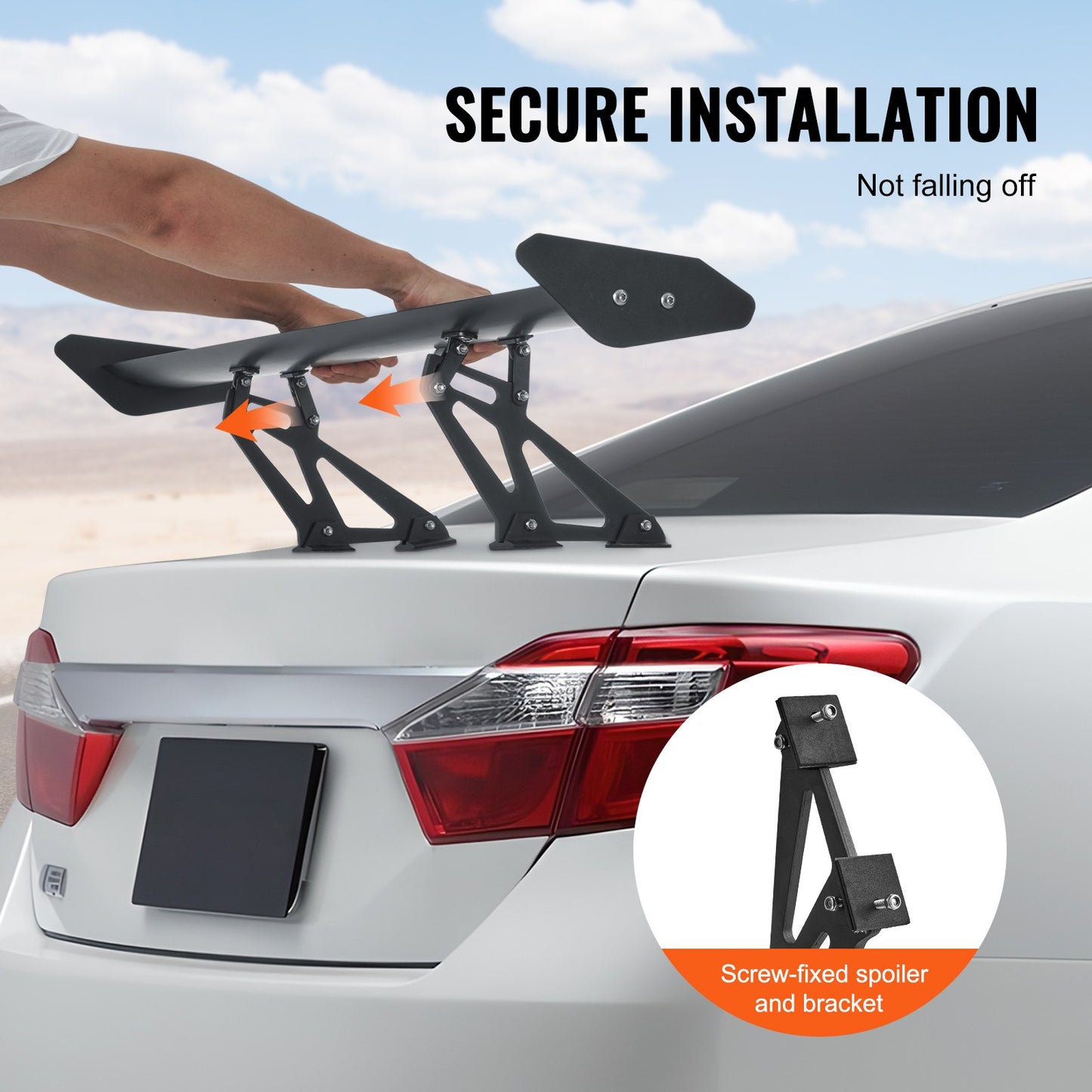 Universal Heckspoiler GT Stil Einstellbare Stamm Flügel Auto Racing 43.3''