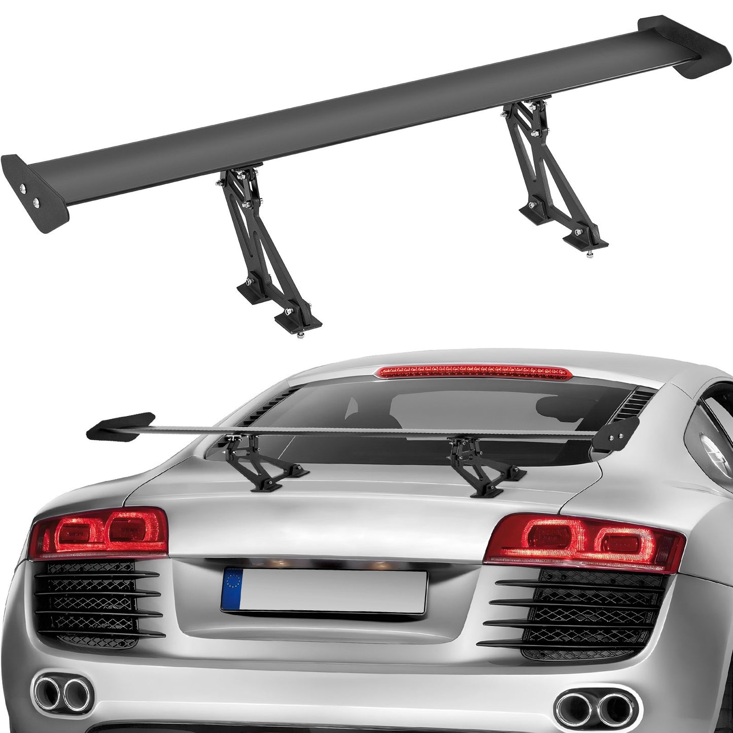 Universal Heckspoiler GT Stil Einstellbare Stamm Flügel Auto Racing 43.3''